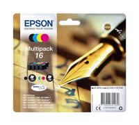 Epson 16 Pen & Crossword Genuine Multipack, 4-colours Ink Cartridges, DURABrite Ultra Ink