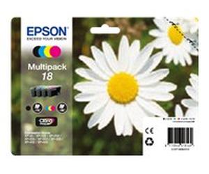 EPSON 18 ink cartridge black and tri-colour standard capacity 4-pack online packaging