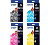 Epson 202XL Ink Cartridge Toner 4 Colours Value Pack Black Cyan Magenta Yellow Genuine Original
