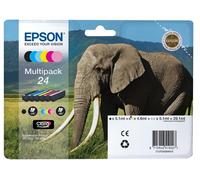 Epson 24 Elephant Genuine Multipack, 6colours Claria Photo HD Ink Cartridges