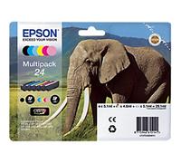 Epson 24 Original Ink Cartridge C13T24284011 Black, Cyan, Light Cyan, Magenta, Light Magenta, Yellow Multipack Pack of 6