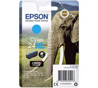 Epson 24XL Cyan Elephant High Yield Genuine, Claria Photo HD Ink Cartridge, XL High Capacity