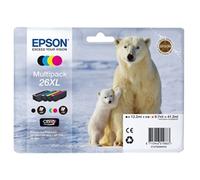 EPSON 26XL ink cartridge black and tri-colour high capacity 41.3ml 1-pack blister without alarm