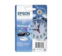 Genuine Original Epson 27 Tri-Pack Pritner Ink Cartridges C13T27054010 - No Box