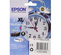 Epson 27XL Cyan Magenta & Yellow Genuine Ink Cartridges Alarm Clock C13T27154012