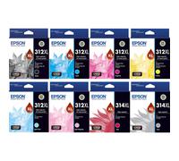 Epson 312XL 314XL Claria 8 Ink Cartridge Value Pack Genuine Original Black Cyan Magenta Yellow Light Cyan Light Magenta Red Grey
