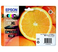 Epson 33XL Oranges High Yield Genuine Multipack, 4-colours Ink Cartridges, Claria Premium Ink