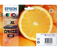 Epson 33XL Oranges High Yield Genuine Multipack, 5-colours Ink Cartridges, Clari