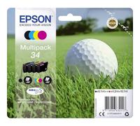 Epson 34 Golfball Genuine Multipack, 4-colours DURABrite Ultra Ink Cartridges,Black/Yellow/Magenta/Cyan