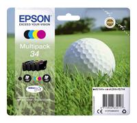 Epson 34 Golfball Genuine Multipack, 4-colours DURABrite Ultra Ink Cartridges,Black/Yellow/Magenta/Cyan