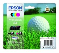 Epson 34 Golfball Genuine Multipack, Eco-Friendly Packaging, 4-colours DURABrite Ultra Ink Cartridges
