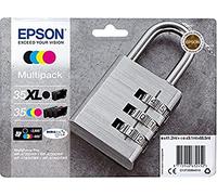 Genuine Epson 35XL Plus 35 Padlock Multipack Ink Cartridges, T3599 C13T35994010 Epson WorkForce