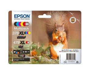 Epson 378XL/478XL Squirrel High Yield Ink Multipack 2x 11.2ml + 3x 9.3ml + 10.2ml (Pack 6) - C13T379D4010