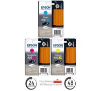 Epson 405XL 405XXL, Suitcase Ink Cartridge WorkForce WF-7835DTWF WF-7840DTWF LOT