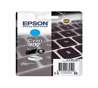 Epson 407 Cyan Keyboard Genuine, Ink Cartridge DuraBrite Ultra WorkForce Pro WF-4745DTWF,20.3ml