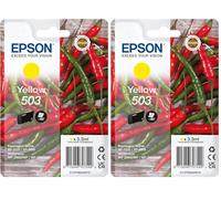 Epson 503 Chillies, Genuine Yellow Ink Cartridge (Pack of 2)