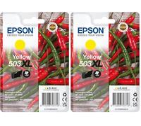 Epson 503XL Chillies, Genuine Yellow Ink Cartridge (Pack of 2)