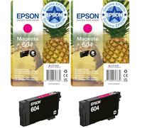 Epson 604 Pineapple, Genuine Magenta Ink Cartridge (Pack of 2)