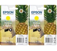 Epson 604 Pineapple, Genuine Yellow Ink Cartridge (Pack of 2)