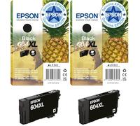 Epson 604XL Pineapple, Genuine Black Ink Cartridge (Pack of 2)