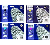 Epson 79XL & 79 Original Ink Cartridges Set of 4 for Workforce Pro WF-4600, WF-4630 DWF, WF-4640 DTWF, WF-5100 Series, WF-5110 DW, WF-5190 DW, WF-5600 Series, WF-5620 DWF, WF-5690 DW
