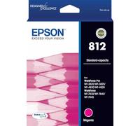 Epson 812 - Std Capacity DURABrite Ultra - Magenta Ink Cartridge for WF-3820, WF-3825, WF-4830, WF-4835, WF-7830, WF-7840, WF-7845, Single Pack, C13T05D392
