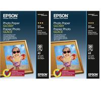 Epson A3 Glossy Photo Paper,White (Pack of 2)