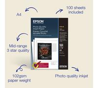 Epson A4 Photo Quality Inkjet Paper 102gsm, 100 sheets