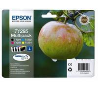 Epson Apple T1295 Cyan, Magenta, Yellow. & Black Ink Cartridges - Multipack, Black & Tri-colour