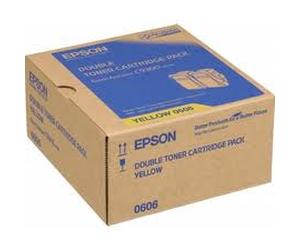 Epson C13S050606 Original Epson C13S050606 Twin Pack Yellow Toner Cartridges, 2 x 7.5K Page Yield