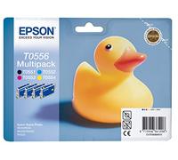 Epson C13T05564010 Multipack T0556, Print Cartridge, 1 x Black, Yellow, Cyan, Magenta, blister with RF alarm, Genuine