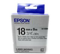 Epson C53S655013 Ribbon Matte Silver-Black Text 18mm LK-5SBE LW-600P/700P
