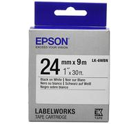 Original Epson LK-6WBN Black on White 24mm Label Tape Cartridge (C53S656006)