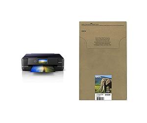 Epson Expression Photo XP-970 Print/Scan/Copy Wi-Fi Printer, Black & 24XL Elephant High Yield Genuine Multipack, Eco-Friendly Packaging, 6-colours Claria Photo HD Ink Cartridges