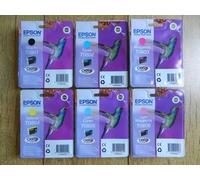 Epson Genuine Kingfisher Cartridges Pack of 6 Individual Inks T0801/2/3/4/5/6