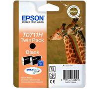 Epson Giraffe T0711H Black Ink Cartridges - Twin Pack, Black