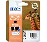 Epson Giraffe Twinpack Black T0711H Durabrite Ultra Ink. Black Ink Type: Pigment