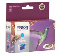 Epson Ink Cyan Hummingbird Singlepack Cyan, C13T08024021 T0802 (Hummingbird Singlepack Cyan T0802 Claria Photographic Ink, Original, Cyan, Stylus Photo)