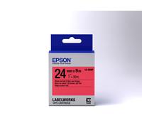 Epson Label Cartridge Pastel LK-6RBP Black/Red 24mm (9m)