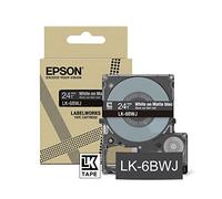 Epson LabelWorks[Matte Black/White 24mm LK-6BWJ]tape compatible with LW-C410 and LW-C617