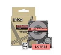 Epson LabelWorks[Matte Red/Black 18mm LK-5RBJ]tape compatible with LW-C410 and LW-C612
