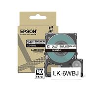 Epson LabelWorks[Matte White/Black 24mm LK-6WBJ]tape compatible with LW-C410 and LW-C610