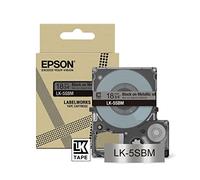 Epson LabelWorks[Metallic Silver/Black 18mm LK-5SBM]tape compatible with LW-C410 and LW-C624