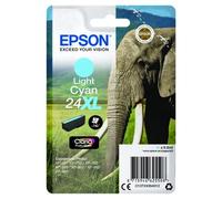 Epson Elephant Singlepack Light Cyan 24XL Claria Photo HD Ink