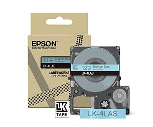 Epson LK-4LAS Grey on Soft Blue Ribbon Label Cartridge 12mm,blue / grey,12 mm