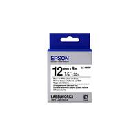 Epson LK-4WBW (12mm x 9m) Black/White Strong Adhesive Label Cartridge for LabelWorks Label Makers