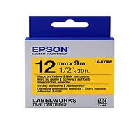 Epson lk-4ybw - Tapes for (Black on Yellow, LABELWORKS LW-1000P LABELWORKS LW-300 Label Printer Labelworks LW-400 LABELWORKS LW-400VP LABELWORKS LW-600P, Blister)