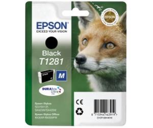 Epson M107814 Original Epson T1281 DuraBrite Ultra Fox Standard Yield Black Ink Cartridge