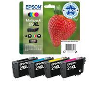 Epson Multipack 29XL Strawberry, Original XL High Yield Ink Cartridges, 4 Colors Black, Cyan, Magenta, Yellow