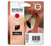 Epson Original T0877 UltraChrome Hi-Gloss2 Red Ink Cartridge, Genuine
